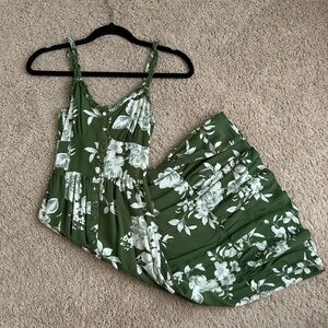Patrons of Peace Green Floral Midi Dress